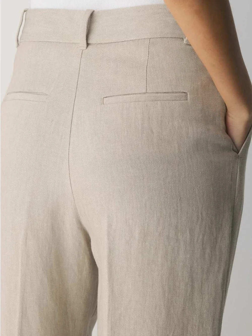 Aritzia the effortless pant power linen color undyed dark ecru size 10